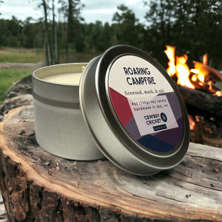 Roaring Campfire Soy Candles and Melts - Firewood, Musk, & Salt