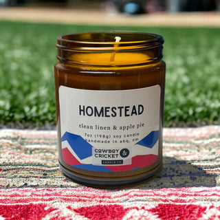 Homestead Soy Candles and Melts - Clean Linen & Apple Pie