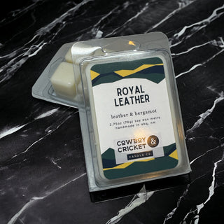 Royal Leather Soy Candles and Melts - Bergamot & Leather