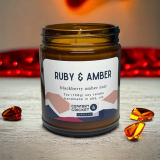 Ruby & Amber Soy Candles and Melts - Blackberry Amber Noir