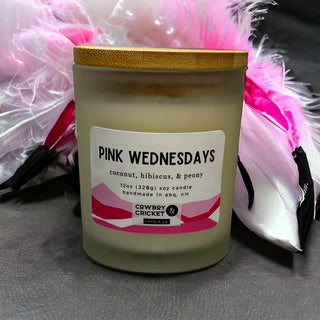 Pink Wednesdays Soy Candles and Melts - Coconut, Hibiscus, & Peony - Unpleasant Teen Girls Inspired