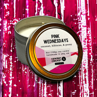 Pink Wednesdays Soy Candles and Melts - Coconut, Hibiscus, & Peony