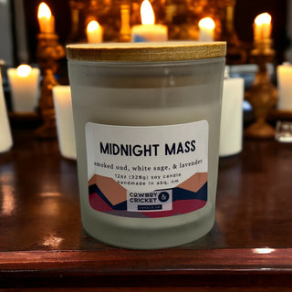 Midnight Mass Soy Candles and Melts - Smoked Oud, White Sage, & Lavender - Netflix Inspired